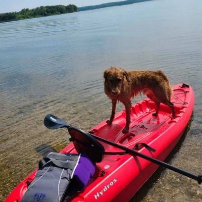 huck on kayak